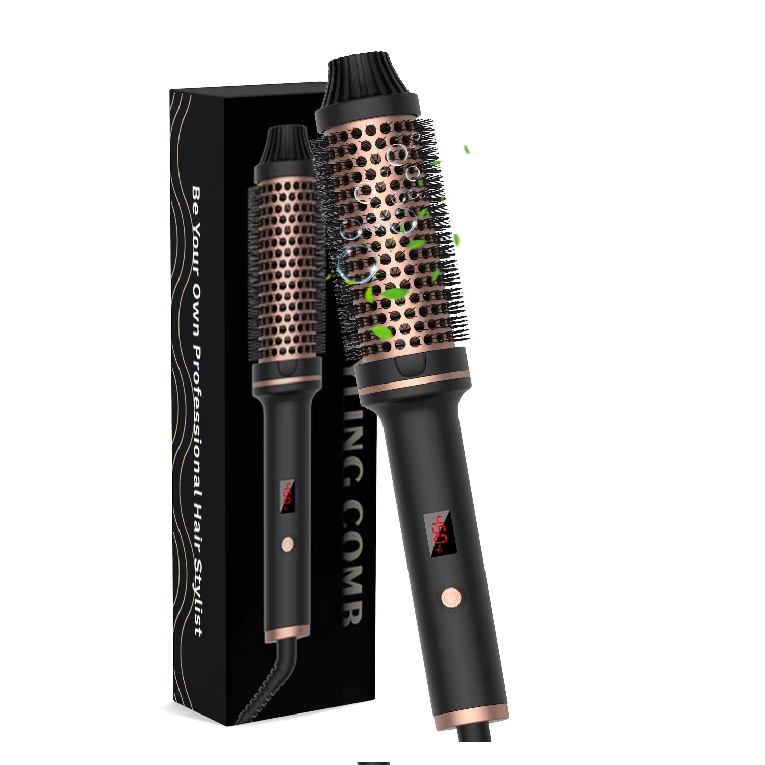 450F Thermal Brush Hot Comb Heated Hair Brush Hair Curler and Straightening Brush with Negative Iron for Women Gift