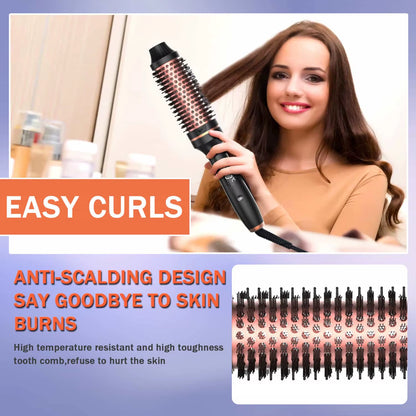 Styling Comb Professional Hot Brush Hair Curler Double PTC for Women Thermal Brush Heated Brush Electric 3 in 1 Styling Tool Hot